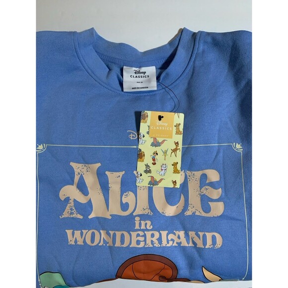 Disney Classics Alice in Wonderland Sweatshirt Graphic Blue XL Whimsy Fantasy - Picture 6 of 9